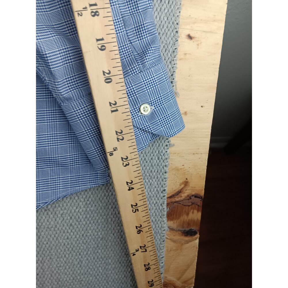 Brooks Brothers Regent Button Up Shirt Mens L 16.5-2/3 Blue Plaid Party No Tuck - Picture 12 of 13